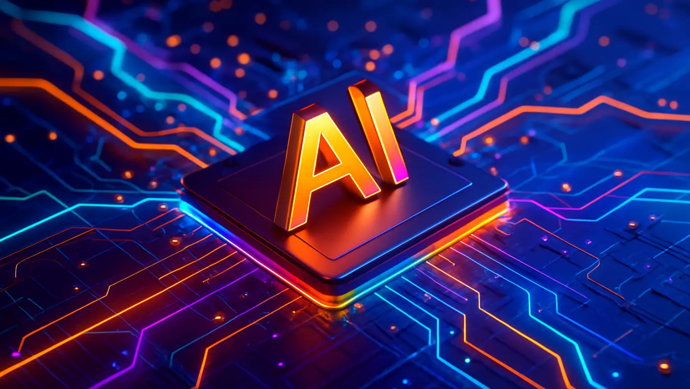 Umělá inteligence vizualizovaná jako digitální mikročip