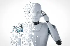 AI robot predstavujúci umelú inteligenciu a transformáciu dát